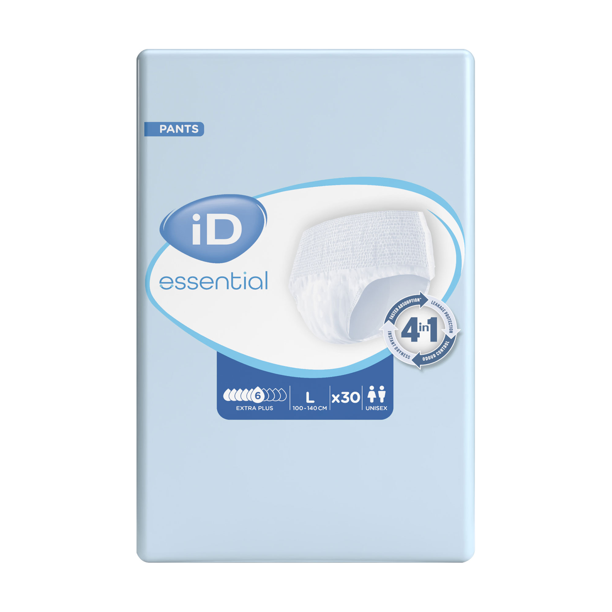 Підгузки-труси для дорослих ID Essential Extra Plus, розмір Large (100-140 см), 30 шт
