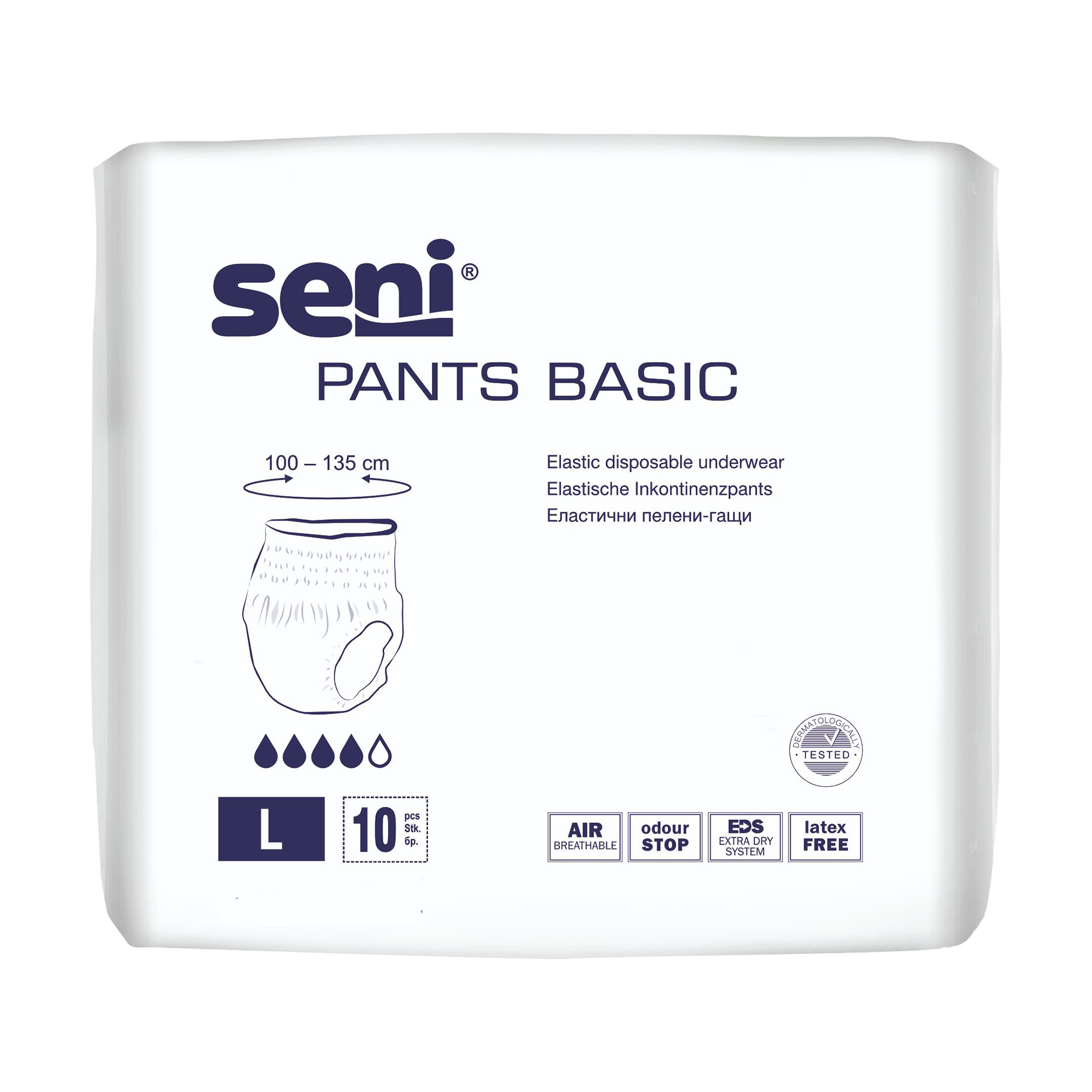 Підгузки-труси для дорослих Seni Pants Basic розмір Large, 10 шт